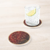 Dessous De Verre En Grès Élégant Motif RED GOLD (Côté)