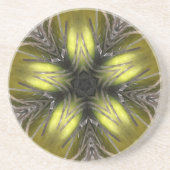 Dessous De Verre En Grès Élégant or Silver Kaleidoscope Star de Noël (Devant)