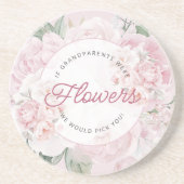 Dessous De Verre En Grès Elégant Peony Flowers Grand-parents Nous vous choi (Devant)