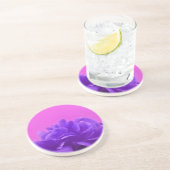 Dessous De Verre En Grès Elegant Purple Raspberry Floral (Côté)