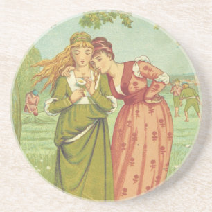 Dessous De Verre En Grès Élégant Romantique Vintage Saint-Valentin, Ère Vic