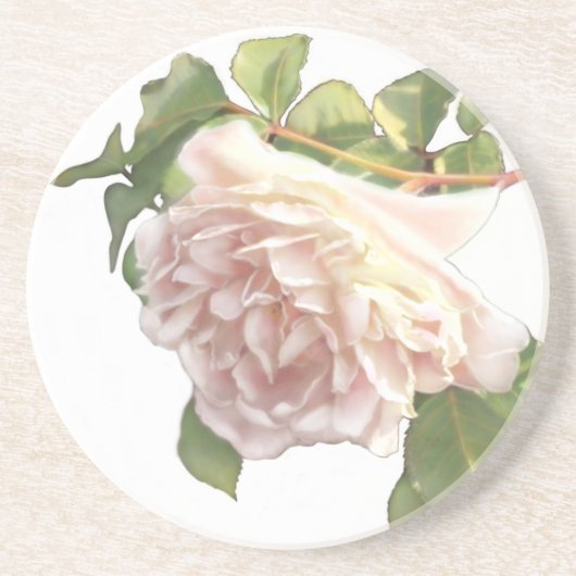 Dessous De Verre En Grès Elégant rose à fleurs blanc peachy orange foncé (Devant)