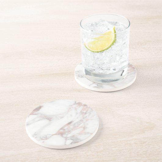 Dessous De Verre En Grès Elégant Rose Gold Marble Modèle tendance (Côté)