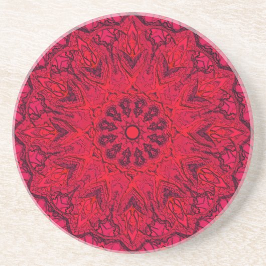 Dessous De Verre En Grès Elégant Ruby Rouge Intricate Faux Glass (Devant)