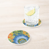 Dessous De Verre En Grès Élégant tournesol rétro bohème (Côté)