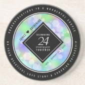 Dessous De Verre En Grès Élégante 24e anniversaire du Mariage Opal (Devant)