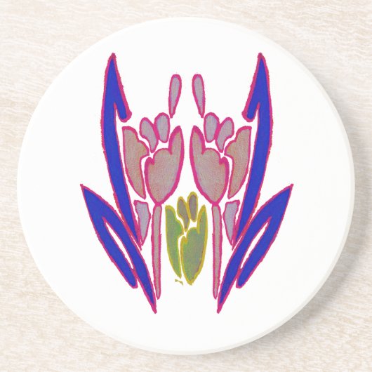 Dessous De Verre En Grès Elégante aquarelle Rose Imprimer (Devant)