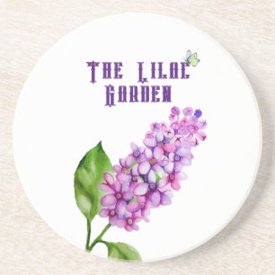 Dessous De Verre En Grès Élégante branche lilas aquarelle