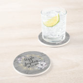 Dessous De Verre En Grès Élégante couronne florale Mariage rustique (Côté)