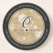 Dessous De Verre En Grès Élégante fête du 1er anniversaire du Mariage de pa (Devant)