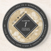 Dessous De Verre En Grès Élégante fête du 1er anniversaire du Mariage de pa (Devant)