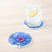 Dessous De Verre En Grès Elégante marguerite bleue florale (Côté)
