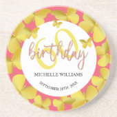 Dessous De Verre En Grès Élégante Parties scintillant Gold Butterfly Callig (Devant)