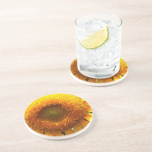 Dessous De Verre En Grès Elégante photo de tournesol (Côté)