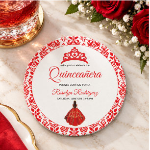 Dessous De Verre En Grès Élégante Quinceañera Royale Rouge