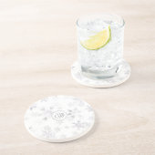 Dessous De Verre En Grès Élégants flocons blancs d'hiver (Côté)