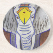 Dessous De Verre En Grès Eléphant blanc (Devant)