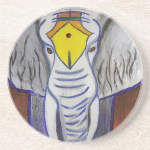 Dessous De Verre En Grès Eléphant blanc