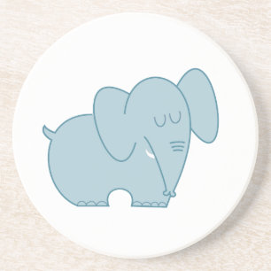 Dessous De Verre En Grès Eléphant doux (bleu)