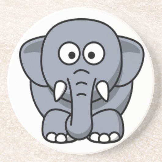 DESSOUS DE VERRE EN GRÈS ÉLÉPHANT GRIS (Devant)