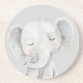 Dessous De Verre En Grès Éléphant Gris Mignon (Devant)
