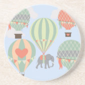 Dessous De Verre En Grès Éléphant mignon montant l'augmentation chaude de (Devant)