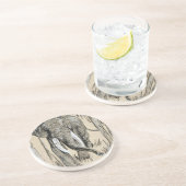 Dessous De Verre En Grès Eléphant Se Promenant À Travers L'Art De La Savane (Côté)