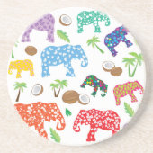 Dessous De Verre En Grès Éléphants tropicaux (Devant)