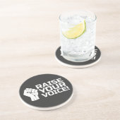 Dessous De Verre En Grès Élevez Votre Voix 2 W (Côté)