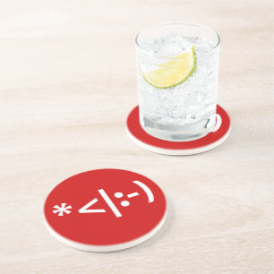 Dessous De Verre En Grès Elfe de Noël Emoticon Xmas ASCII Texte Art