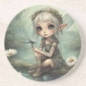 Dessous De Verre En Grès Elfe et libellule 5 (Devant)