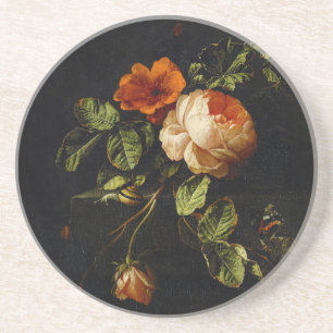 Dessous De Verre En Grès Elias van den Broeck, Still Life avec des Roses