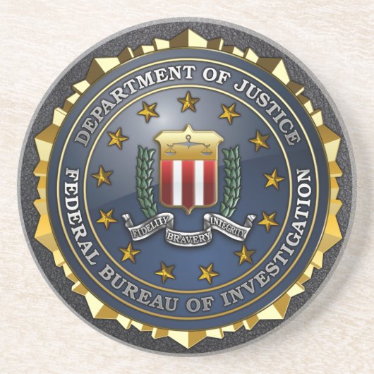 Dessous De Verre En Grès Emblème du FBI (Devant)