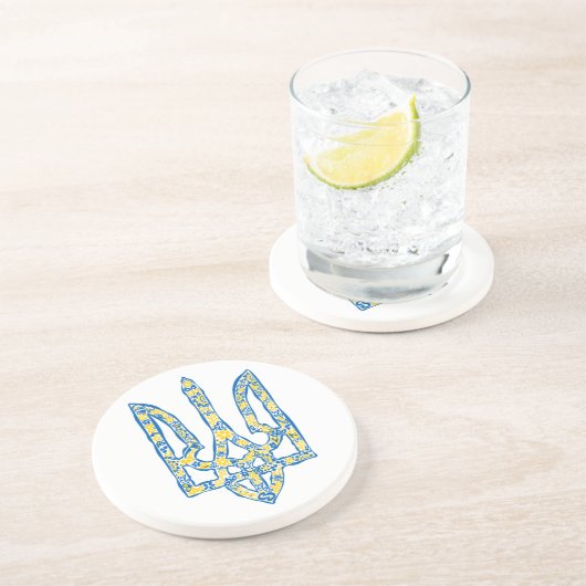 Dessous De Verre En Grès Emblème national de l'Ukraine (Côté)