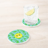Dessous De Verre En Grès emoji aux yeux d'argent (Côté)