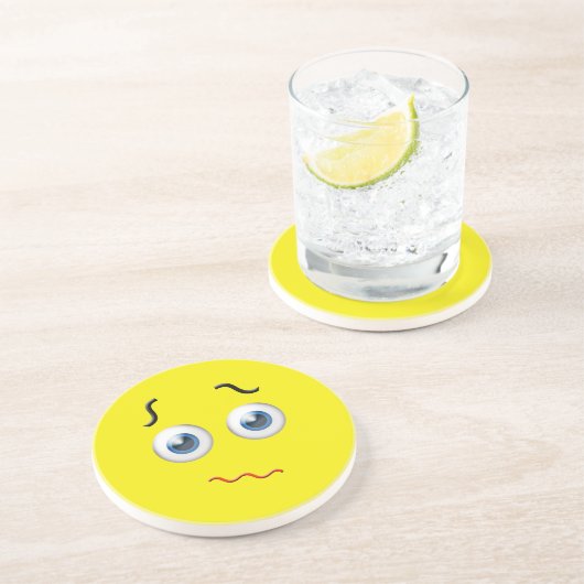Dessous De Verre En Grès Emoji confuse (Côté)