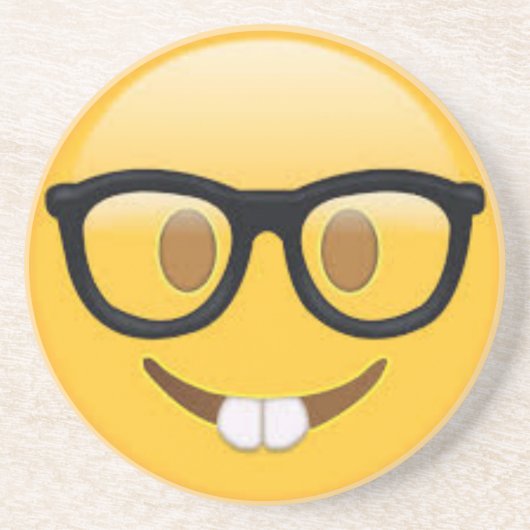 Dessous De Verre En Grès Emoji Geeky font face (Devant)