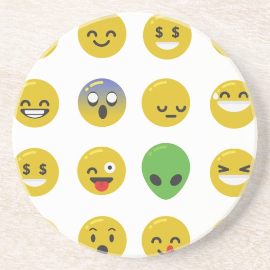 Dessous De Verre En Grès Emoji happy face (Devant)