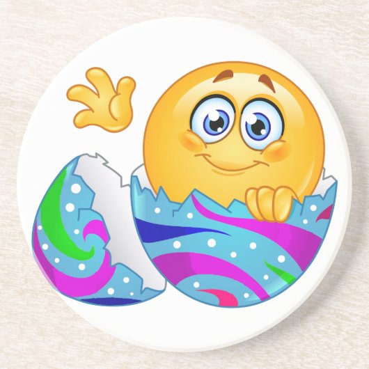 Dessous De Verre En Grès Emoji oeuf de Pâques (Devant)