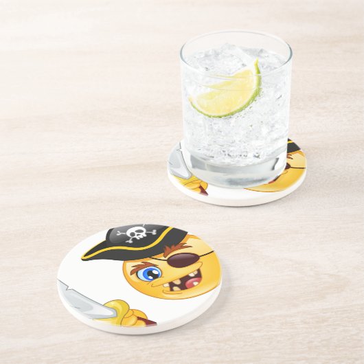 Dessous De Verre En Grès emoji pirate (Côté)