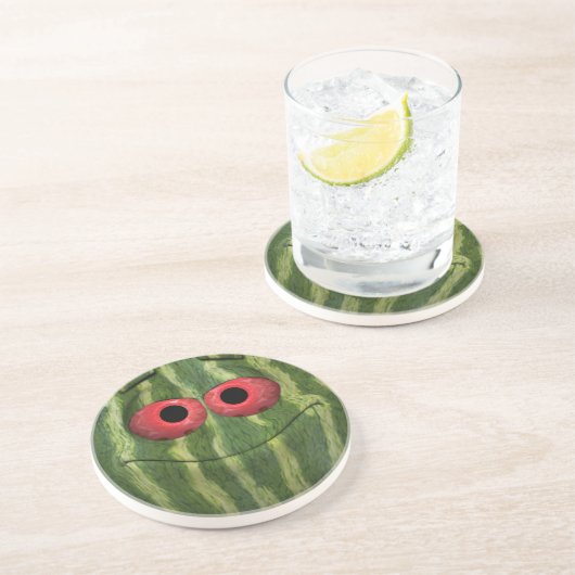 Dessous De Verre En Grès Emoticon de pastèque (Côté)