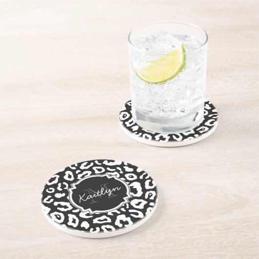 Dessous De Verre En Grès Empreinte de léopard (Côté)