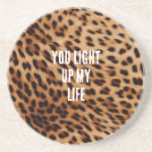 Dessous De Verre En Grès Empreinte de léopard Brown de crème (Devant)