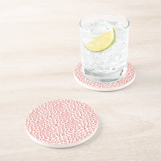 Dessous De Verre En Grès Empreinte de léopard de corail (Côté)