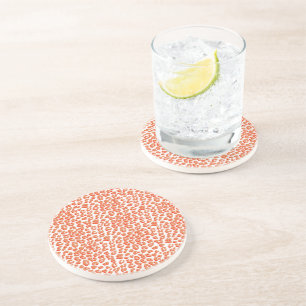 Dessous De Verre En Grès Empreinte de léopard orange