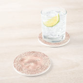 Dessous De Verre En Grès Empreinte de léopard Peach Rose Gold Blush Pink Gl (Côté)