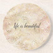 Dessous De Verre En Grès Empreinte de léopard rose Rose or (Devant)