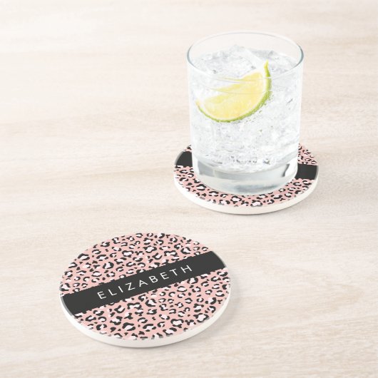 Dessous De Verre En Grès Empreinte de léopard, Spots, Leopard Rose, Votre N (Côté)