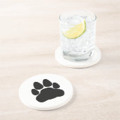 Dessous De Verre En Grès Empreinte de patte de chat noir (Côté)