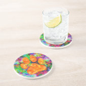 Dessous De Verre En Grès Empreinte de patte de chien aquarelle (Côté)